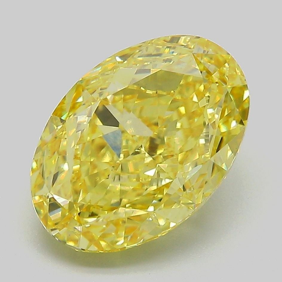 Loose Diamond - OVAL 4.45ct Fancy Vivid Yellow VS1: Loose Diamond - OVAL 4.45ct Fancy Vivid Yellow VS1 Source: This is a real non-mined Diamond that has been grown in a lab Shape: OVAL Carats: 4.45 Color: Fancy Vivid Yellow Certification: IGI The Diamo