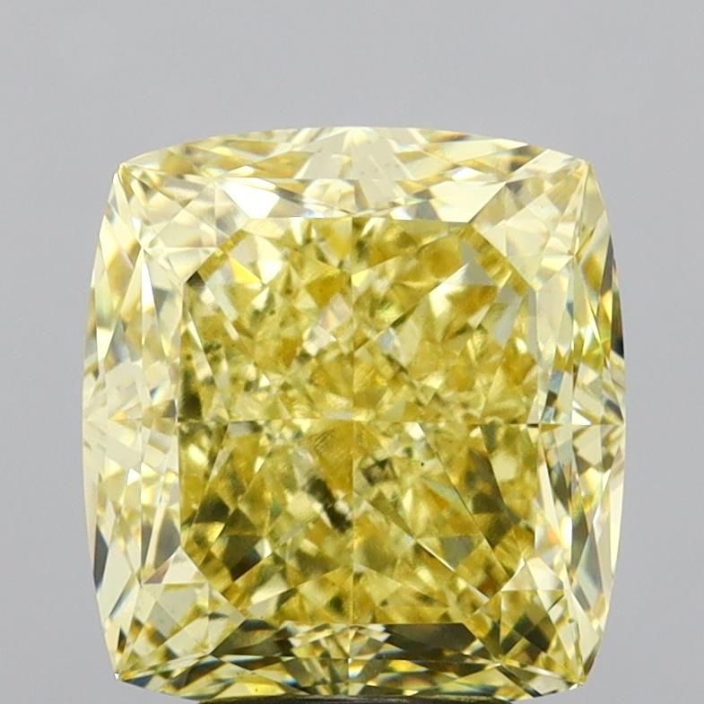 Loose Diamond - CUSHION MODIFIED 5.11ct Fancy Intense Yellow VS1: Loose Diamond - CUSHION MODIFIED 5.11ct Fancy Intense Yellow VS1 Source: This is a real non-mined Diamond that has been grown in a lab Shape: CUSHION MODIFIED Carats: 5.11 Color: Fancy Intense Yellow 
