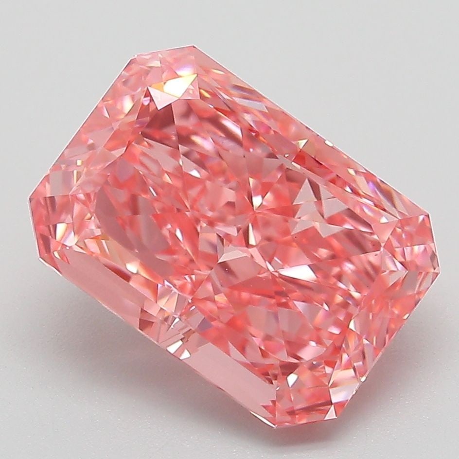 Loose Diamond - RADIANT 4.23ct Fancy Vivid Pink VVS2: Loose Diamond - RADIANT 4.23ct Fancy Vivid Pink VVS2 Source: This is a real non-mined Diamond that has been grown in a lab Shape: RADIANT Carats: 4.23 Color: Fancy Vivid Pink Certification: IGI