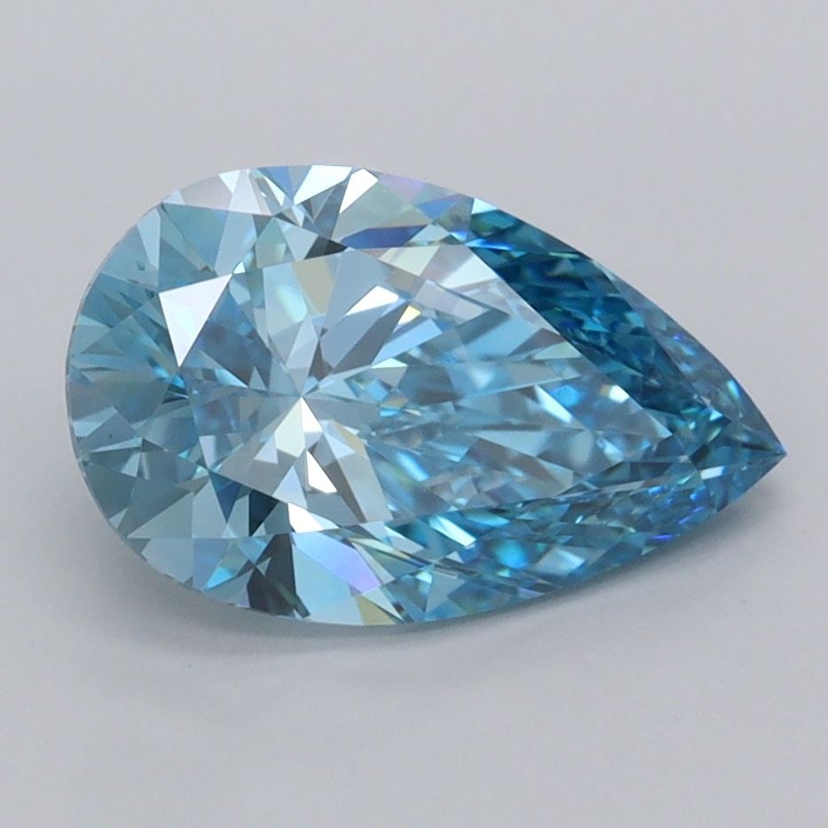 Loose Diamond - PEAR 2.07ct Fancy Vivid Blue VVS2: Loose Diamond - PEAR 2.07ct Fancy Vivid Blue VVS2 Source: This is a real non-mined Diamond that has been grown in a lab Shape: PEAR Carats: 2.07 Color: Fancy Vivid Blue Certification: IGI Video: