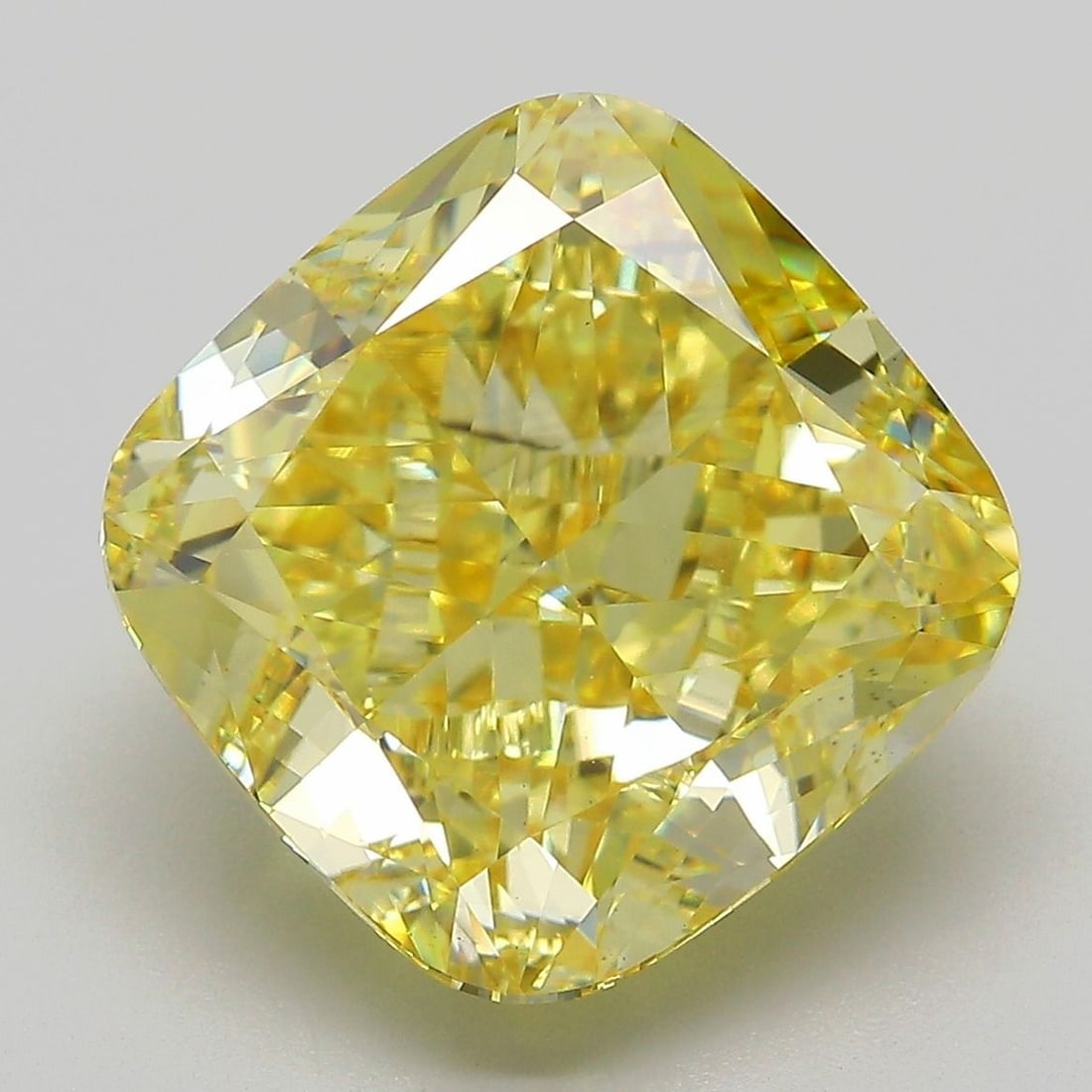 Loose Diamond - CUSHION MODIFIED 9.89ct Fancy Intense Yellow VS1: Loose Diamond - CUSHION MODIFIED 9.89ct Fancy Intense Yellow VS1 Source: This is a real non-mined Diamond that has been grown in a lab Shape: CUSHION MODIFIED Carats: 9.89 Color: Fancy Intense Yellow 