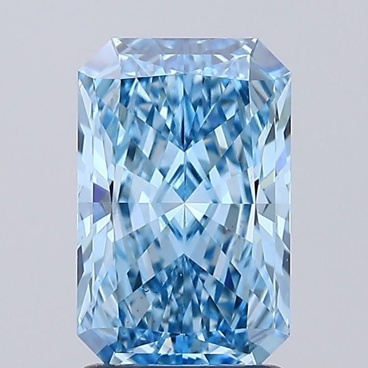 Loose Diamond - RADIANT 1.89ct Fancy Vivid Blue VS1: Loose Diamond - RADIANT 1.89ct Fancy Vivid Blue VS1 Source: This is a real non-mined Diamond that has been grown in a lab Shape: RADIANT Carats: 1.89 Color: Fancy Vivid Blue Certification: IGI Video: