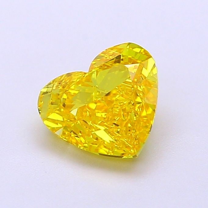 Loose Diamond - HEART 1.33ct Fancy Vivid Yellow VVS2: Loose Diamond - HEART 1.33ct Fancy Vivid Yellow VVS2 Source: This is a real non-mined Diamond that has been grown in a lab Shape: HEART Carats: 1.33 Color: Fancy Vivid Yellow Certification: IGI Video: