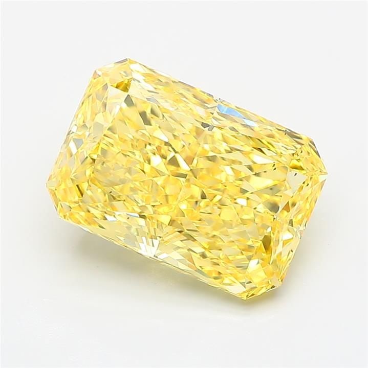 Loose Diamond - RADIANT 5.02ct Fancy Vivid Yellow VS2: Loose Diamond - RADIANT 5.02ct Fancy Vivid Yellow VS2 Source: This is a real non-mined Diamond that has been grown in a lab Shape: RADIANT Carats: 5.02 Color: Fancy Vivid Yellow Certification: IGI Vid
