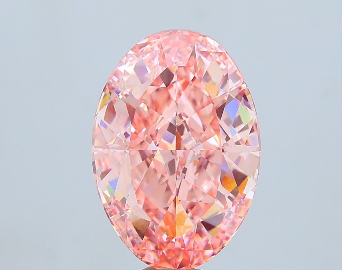 Loose Diamond - OVAL 20.05ct Fancy Vivid Pink VS1: Loose Diamond - OVAL 20.05ct Fancy Vivid Pink VS1 Source: This is a real non-mined Diamond that has been grown in a lab Shape: OVAL Carats: 20.05 Color: Fancy Vivid Pink Certification: IGI The Diamond