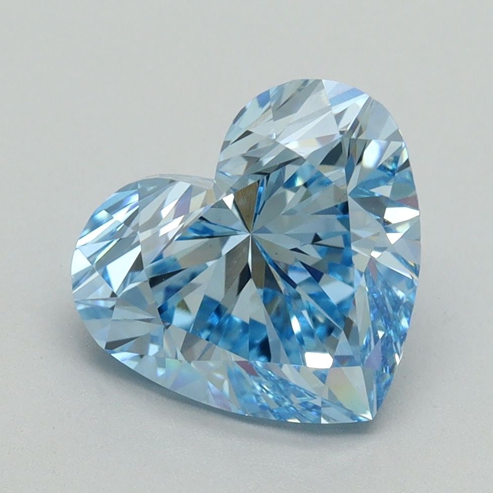 Loose Diamond - HEART 3.02ct Fancy Vivid Blue VS1: Loose Diamond - HEART 3.02ct Fancy Vivid Blue VS1 Source: This is a real non-mined Diamond that has been grown in a lab Shape: HEART Carats: 3.02 Color: Fancy Vivid Blue Certification: IGI Video: