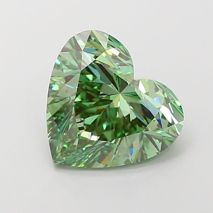 Loose Diamond - HEART 4.06ct Fancy Vivid Green VS1: Loose Diamond - HEART 4.06ct Fancy Vivid Green VS1 Source: This is a real non-mined Diamond that has been grown in a lab Shape: HEART Carats: 4.06 Color: Fancy Vivid Green Certification: IGI Video: