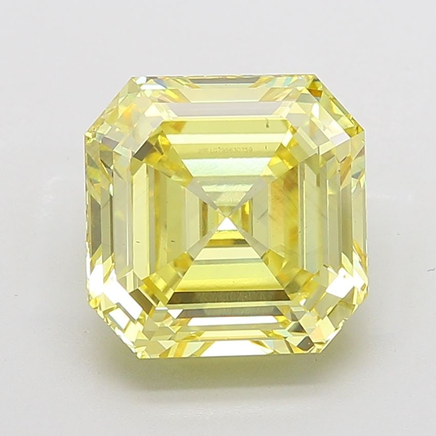 Loose Diamond - ASSCHER 10.07ct Fancy Intense Yellow VS2: Loose Diamond - ASSCHER 10.07ct Fancy Intense Yellow VS2 Source: This is a real non-mined Diamond that has been grown in a lab Shape: ASSCHER Carats: 10.07 Color: Fancy Intense Yellow Certification: I