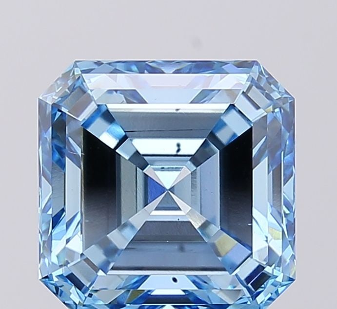 Loose Diamond - ASSCHER 4.1ct Fancy Vivid Blue VS2: Loose Diamond - ASSCHER 4.1ct Fancy Vivid Blue VS2 Source: This is a real non-mined Diamond that has been grown in a lab Shape: ASSCHER Carats: 4.1 Color: Fancy Vivid Blue Certification: IGI Video: