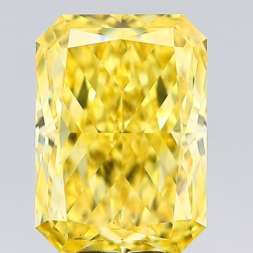 Loose Diamond - RADIANT 8.1ct Fancy Vivid Yellow VS1: Loose Diamond - RADIANT 8.1ct Fancy Vivid Yellow VS1 Source: This is a real non-mined Diamond that has been grown in a lab Shape: RADIANT Carats: 8.1 Color: Fancy Vivid Yellow Certification: IGI Video