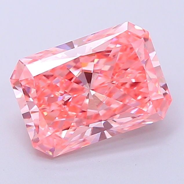 Loose Diamond - RADIANT 2.1ct Fancy Vivid Pink VVS2: Loose Diamond - RADIANT 2.1ct Fancy Vivid Pink VVS2 Source: This is a real non-mined Diamond that has been grown in a lab Shape: RADIANT Carats: 2.1 Color: Fancy Vivid Pink Certification: IGI Video: