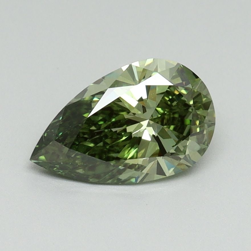 Loose Diamond - PEAR 1.03ct Fancy Vivid Green VS1: Loose Diamond - PEAR 1.03ct Fancy Vivid Green VS1 Source: This is a real non-mined Diamond that has been grown in a lab Shape: PEAR Carats: 1.03 Color: Fancy Vivid Green Certification: IGI Video: