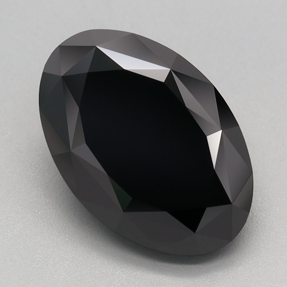 Loose Diamond - OVAL 2.37ct Fancy Black: Loose Diamond - OVAL 2.37ct Fancy Black Source: This is a real non-mined Diamond that has been grown in a lab Shape: OVAL Carats: 2.37 Color: Fancy Black Certification: IGI Video:
