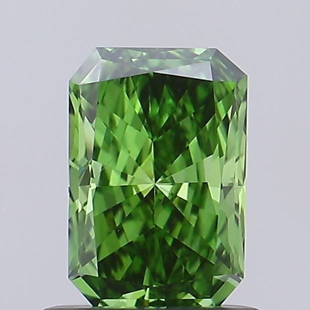 Loose Diamond - RADIANT 0.7ct Fancy Vivid Green VS2: Loose Diamond - RADIANT 0.7ct Fancy Vivid Green VS2 Source: This is a real non-mined Diamond that has been grown in a lab Shape: RADIANT Carats: 0.7 Color: Fancy Vivid Green Certification: IGI Video: