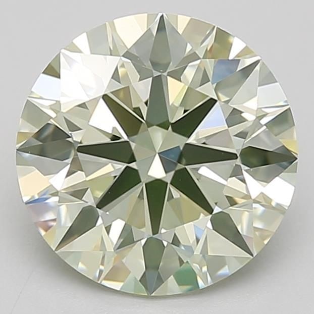 Ideal Loose Diamond - ROUND 2.36ct Light Yellowish Green VS1: Ideal Loose Diamond - ROUND 2.36ct Light Yellowish Green VS1 Source: This is a real non-mined Diamond that has been grown in a lab Shape: ROUND Carats: 2.36 Color: Light Yellowish Green Certification: