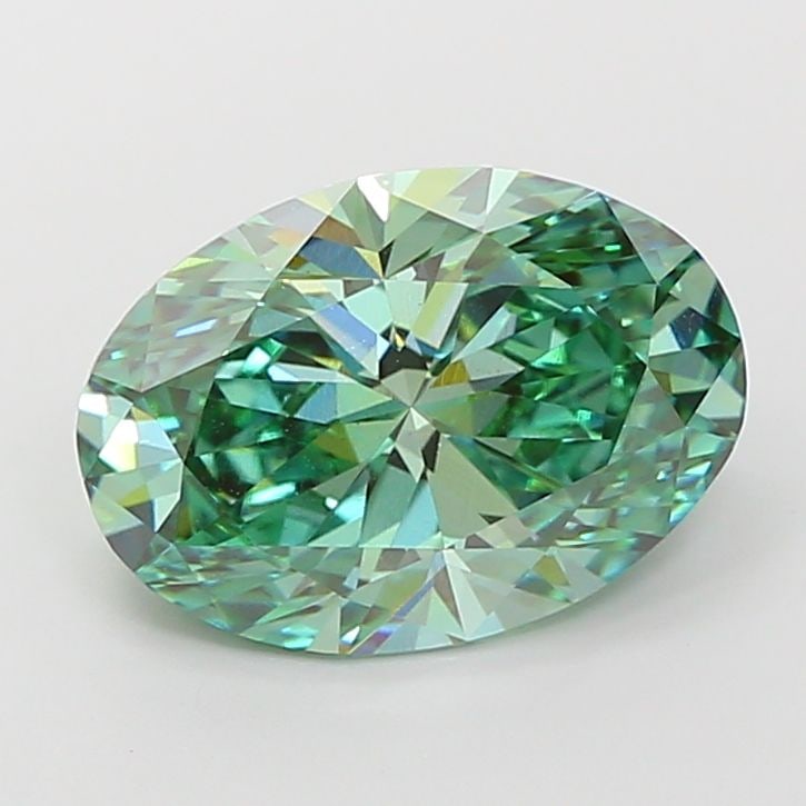 Loose Diamond - OVAL 4.52ct Fancy Vivid Green VVS2: Loose Diamond - OVAL 4.52ct Fancy Vivid Green VVS2 Source: This is a real non-mined Diamond that has been grown in a lab Shape: OVAL Carats: 4.52 Color: Fancy Vivid Green Certification: IGI Video: