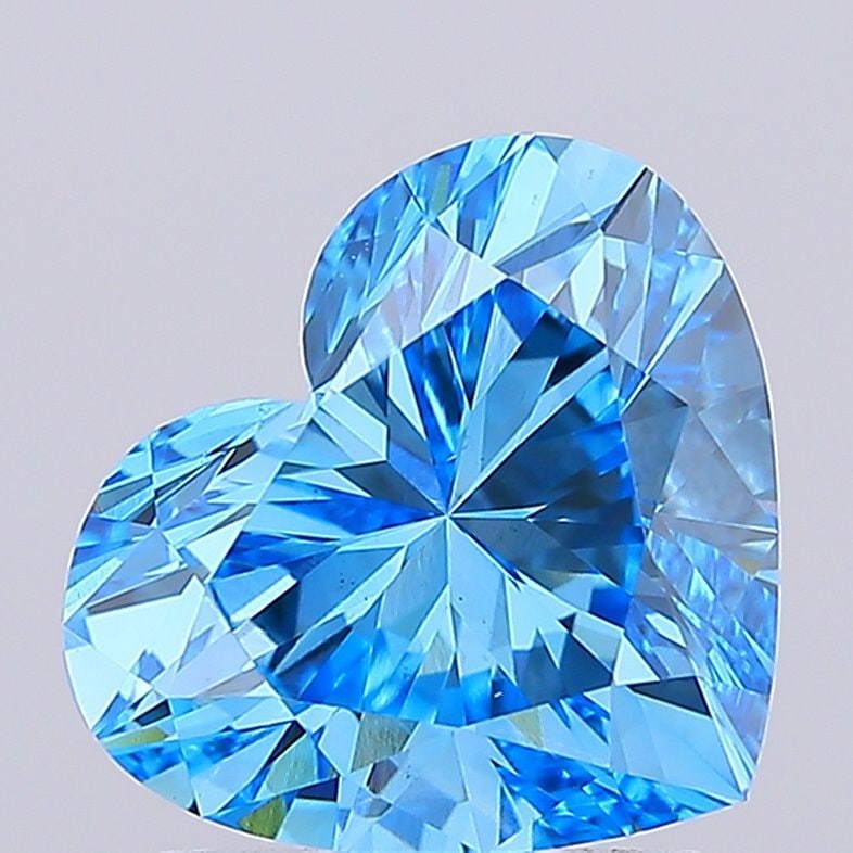 Loose Diamond - HEART 1.84ct Fancy Vivid Blue VS2: Loose Diamond - HEART 1.84ct Fancy Vivid Blue VS2 Source: This is a real non-mined Diamond that has been grown in a lab Shape: HEART Carats: 1.84 Color: Fancy Vivid Blue Certification: IGI Video:
