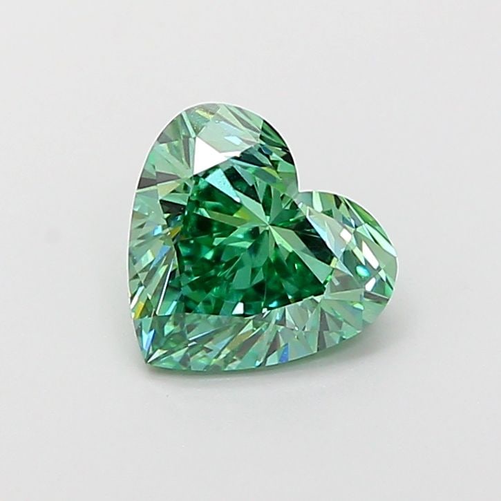 Loose Diamond - HEART 1.5ct Fancy Vivid Green VVS2: Loose Diamond - HEART 1.5ct Fancy Vivid Green VVS2 Source: This is a real non-mined Diamond that has been grown in a lab Shape: HEART Carats: 1.5 Color: Fancy Vivid Green Certification: IGI Video: