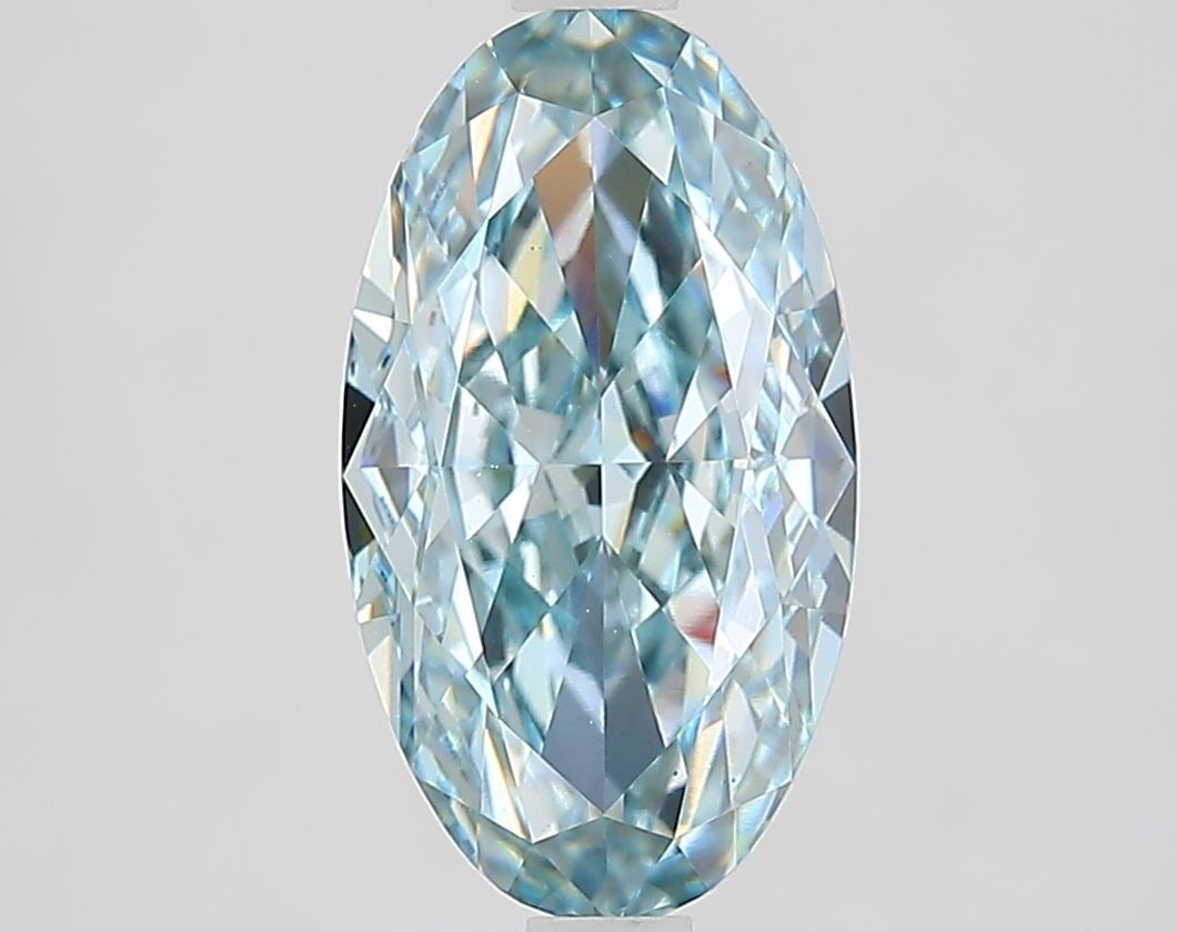 Loose Diamond - OVAL 3.03ct Fancy Intense Greenish Blue VS1: Loose Diamond - OVAL 3.03ct Fancy Intense Greenish Blue VS1 Source: This is a real non-mined Diamond that has been grown in a lab Shape: OVAL Carats: 3.03 Color: Fancy Intense Greenish Blue Certificat