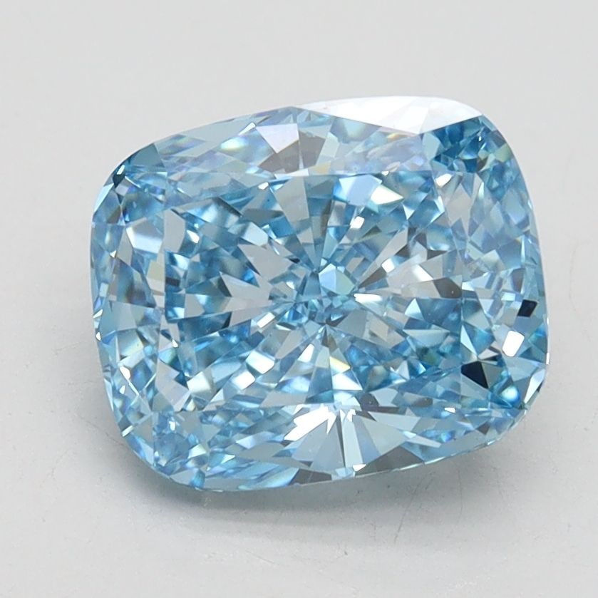 Loose Diamond - CUSHION BRILLIANT 2.51ct Fancy Vivid Blue VS1: Loose Diamond - CUSHION BRILLIANT 2.51ct Fancy Vivid Blue VS1 Source: This is a real non-mined Diamond that has been grown in a lab Shape: CUSHION BRILLIANT Carats: 2.51 Color: Fancy Vivid Blue Certif