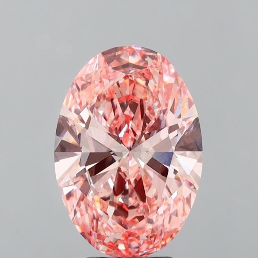 Loose Diamond - OVAL 5.02ct Fancy Vivid Pink VS2: Loose Diamond - OVAL 5.02ct Fancy Vivid Pink VS2 Source: This is a real non-mined Diamond that has been grown in a lab Shape: OVAL Carats: 5.02 Color: Fancy Vivid Pink Certification: IGI Video: