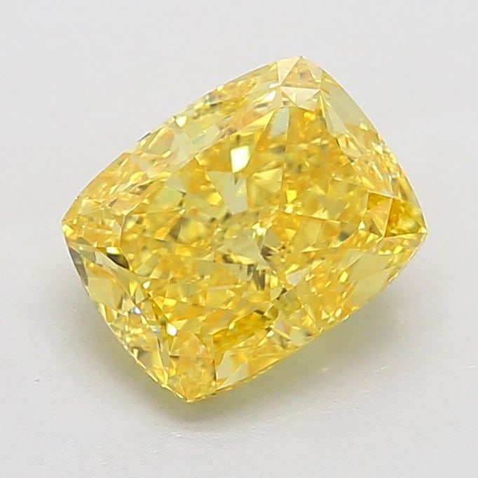 Loose Diamond - CUSHION MODIFIED 4.06ct Fancy Vivid Yellow VVS2: Loose Diamond - CUSHION MODIFIED 4.06ct Fancy Vivid Yellow VVS2 Source: This is a real non-mined Diamond that has been grown in a lab Shape: CUSHION MODIFIED Carats: 4.06 Color: Fancy Vivid Yellow Cer