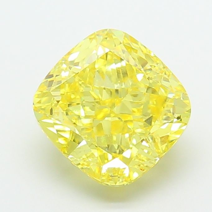 Loose Diamond - CUSHION MODIFIED 5.09ct Fancy Vivid Yellow VS1: Loose Diamond - CUSHION MODIFIED 5.09ct Fancy Vivid Yellow VS1 Source: This is a real non-mined Diamond that has been grown in a lab Shape: CUSHION MODIFIED Carats: 5.09 Color: Fancy Vivid Yellow Cert
