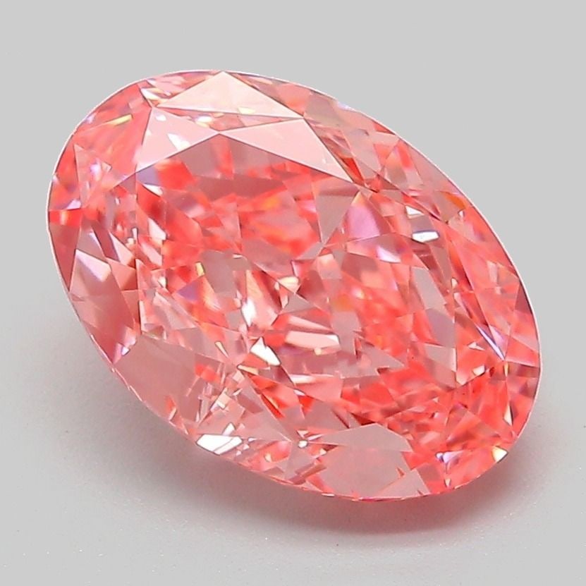 Loose Diamond - OVAL 3.06ct Fancy Vivid Pink VVS2: Loose Diamond - OVAL 3.06ct Fancy Vivid Pink VVS2 Source: This is a real non-mined Diamond that has been grown in a lab Shape: OVAL Carats: 3.06 Color: Fancy Vivid Pink Certification: IGI Video: