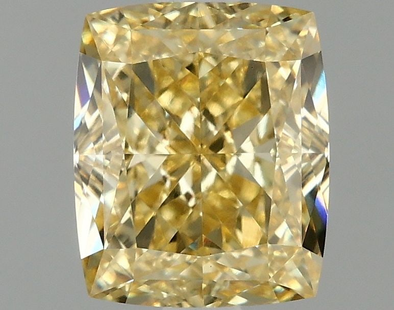 Loose Diamond - CUSHION MODIFIED 1.53ct Fancy Intense Yellow VS1: Loose Diamond - CUSHION MODIFIED 1.53ct Fancy Intense Yellow VS1 Source: This is a real non-mined Diamond that has been grown in a lab Shape: CUSHION MODIFIED Carats: 1.53 Color: Fancy Intense Yellow 
