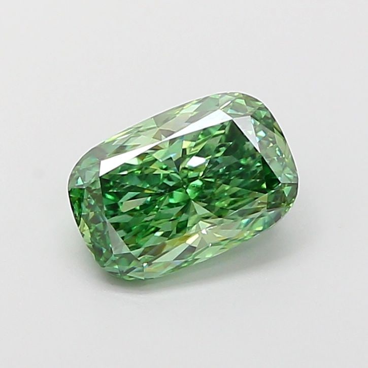 Loose Diamond - CUSHION MODIFIED 1.5ct Fancy Vivid Green VS1: Loose Diamond - CUSHION MODIFIED 1.5ct Fancy Vivid Green VS1 Source: This is a real non-mined Diamond that has been grown in a lab Shape: CUSHION MODIFIED Carats: 1.5 Color: Fancy Vivid Green Certific