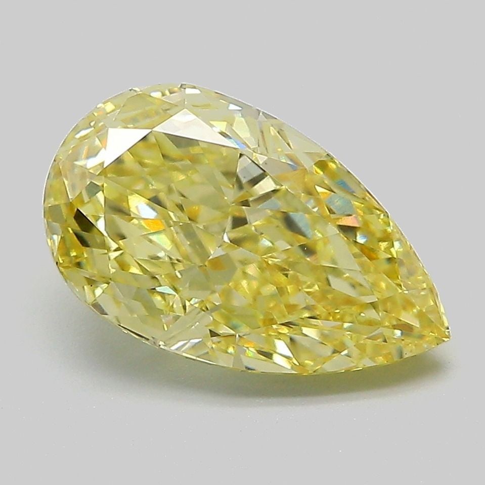 Loose Diamond - PEAR 3.07ct Fancy Intense Yellow VS1: Loose Diamond - PEAR 3.07ct Fancy Intense Yellow VS1 Source: This is a real non-mined Diamond that has been grown in a lab Shape: PEAR Carats: 3.07 Color: Fancy Intense Yellow Certification: IGI Video