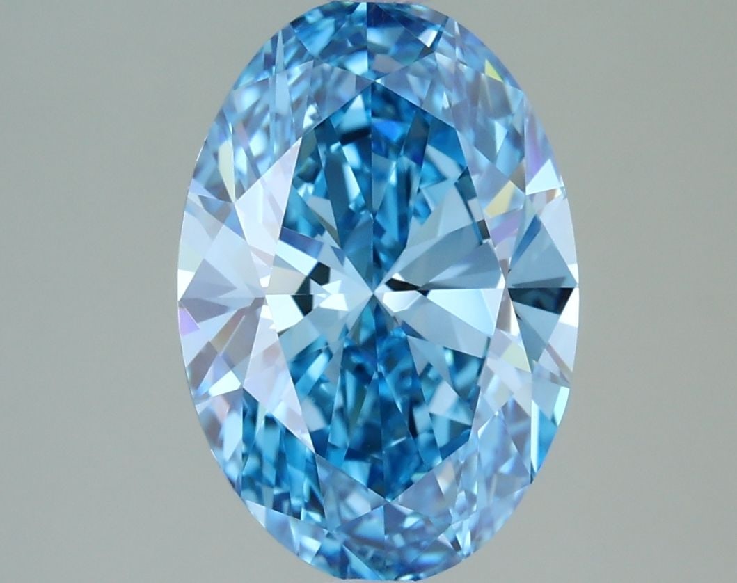 Loose Diamond - OVAL 2.56ct Fancy Vivid Blue VVS2: Loose Diamond - OVAL 2.56ct Fancy Vivid Blue VVS2 Source: This is a real non-mined Diamond that has been grown in a lab Shape: OVAL Carats: 2.56 Color: Fancy Vivid Blue Certification: IGI Video: