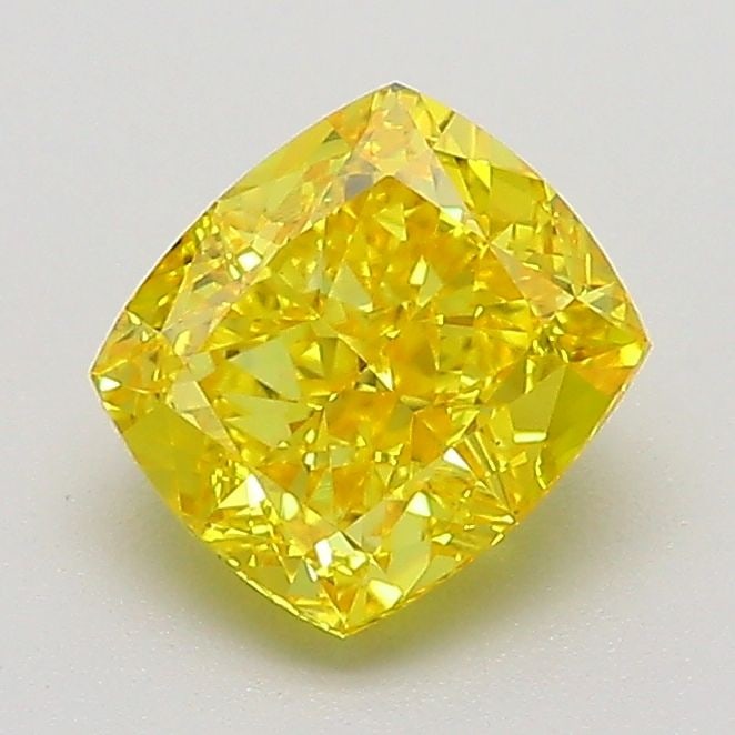 Loose Diamond - CUSHION MODIFIED 1.23ct Fancy Vivid Yellow VS1: Loose Diamond - CUSHION MODIFIED 1.23ct Fancy Vivid Yellow VS1 Source: This is a real non-mined Diamond that has been grown in a lab Shape: CUSHION MODIFIED Carats: 1.23 Color: Fancy Vivid Yellow Cert