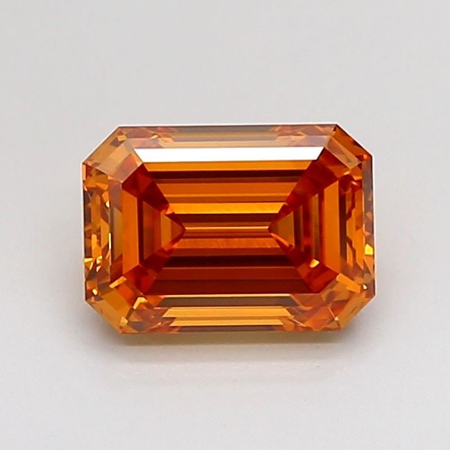 Loose Diamond - EMERALD 1.12ct Fancy Vivid Orange VVS2: Loose Diamond - EMERALD 1.12ct Fancy Vivid Orange VVS2 Source: This is a real non-mined Diamond that has been grown in a lab Shape: EMERALD Carats: 1.12 Color: Fancy Vivid Orange Certification: IGI Vi