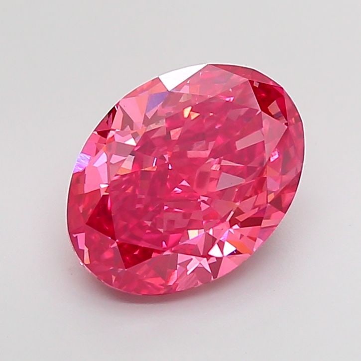 Loose Diamond - OVAL 4.52ct Fancy Vivid Pink VS2: Loose Diamond - OVAL 4.52ct Fancy Vivid Pink VS2 Source: This is a real non-mined Diamond that has been grown in a lab Shape: OVAL Carats: 4.52 Color: Fancy Vivid Pink Certification: IGI Video:
