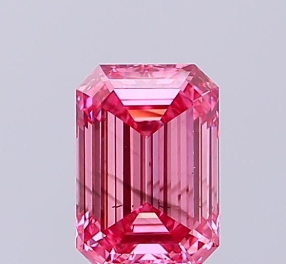 Loose Diamond - EMERALD 1.03ct Fancy Vivid Pink SI1: Loose Diamond - EMERALD 1.03ct Fancy Vivid Pink SI1 Source: This is a real non-mined Diamond that has been grown in a lab Shape: EMERALD Carats: 1.03 Color: Fancy Vivid Pink Certification: NONE Video: