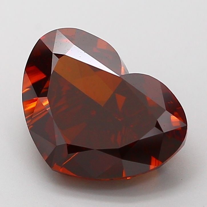 Loose Diamond - HEART 4.03ct Fancy Deep Brownish Orange VS1: Loose Diamond - HEART 4.03ct Fancy Deep Brownish Orange VS1 Source: This is a real non-mined Diamond that has been grown in a lab Shape: HEART Carats: 4.03 Color: Fancy Deep Brownish Orange Certificat