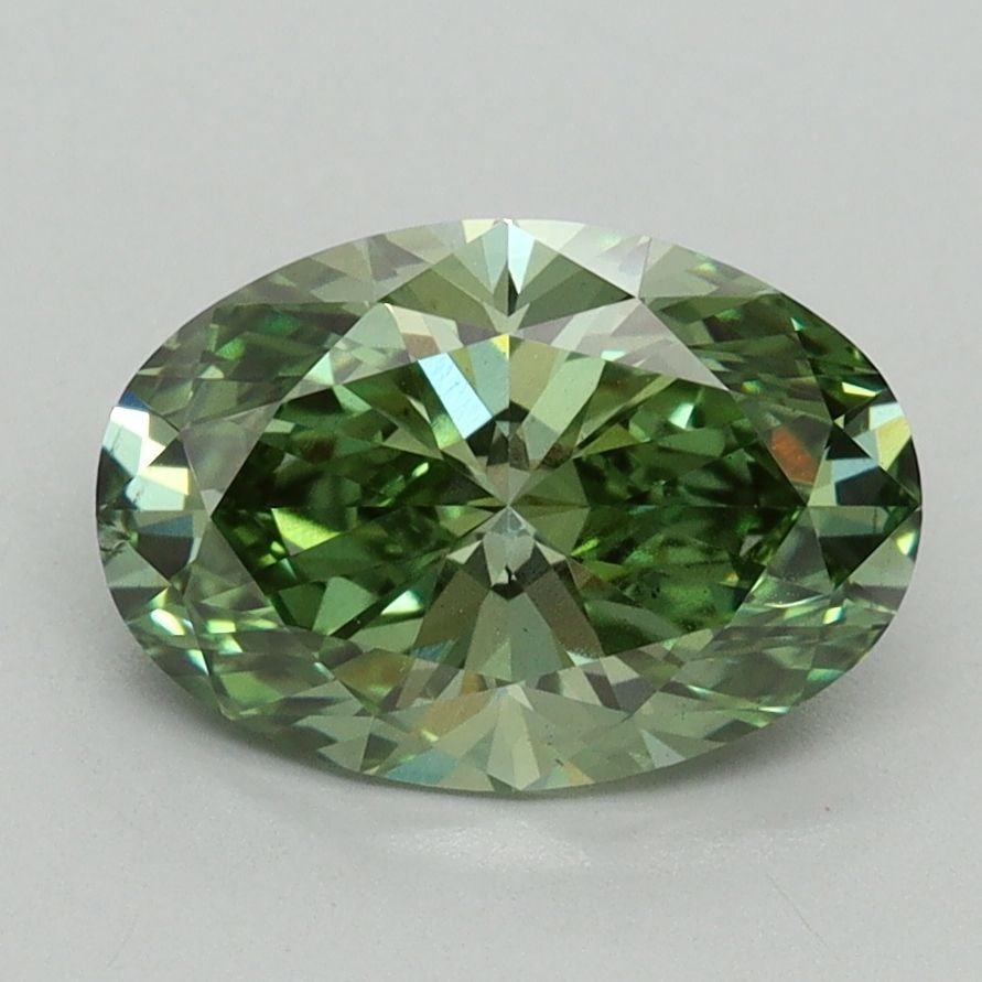 Loose Diamond - OVAL 2.01ct Fancy Vivid Green VS2: Loose Diamond - OVAL 2.01ct Fancy Vivid Green VS2 Source: This is a real non-mined Diamond that has been grown in a lab Shape: OVAL Carats: 2.01 Color: Fancy Vivid Green Certification: IGI Video: