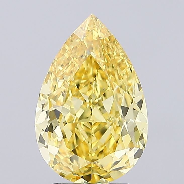 Loose Diamond - PEAR 3.81ct Fancy Vivid Yellow VS1: Loose Diamond - PEAR 3.81ct Fancy Vivid Yellow VS1 Source: This is a real non-mined Diamond that has been grown in a lab Shape: PEAR Carats: 3.81 Color: Fancy Vivid Yellow Certification: IGI Video:
