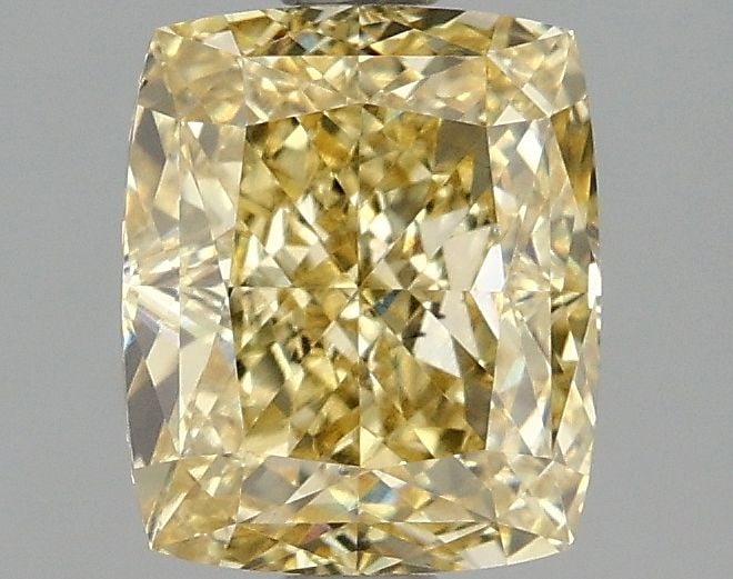Loose Diamond - CUSHION MODIFIED 2.06ct Fancy Intense Yellow VS1: Loose Diamond - CUSHION MODIFIED 2.06ct Fancy Intense Yellow VS1 Source: This is a real non-mined Diamond that has been grown in a lab Shape: CUSHION MODIFIED Carats: 2.06 Color: Fancy Intense Yellow