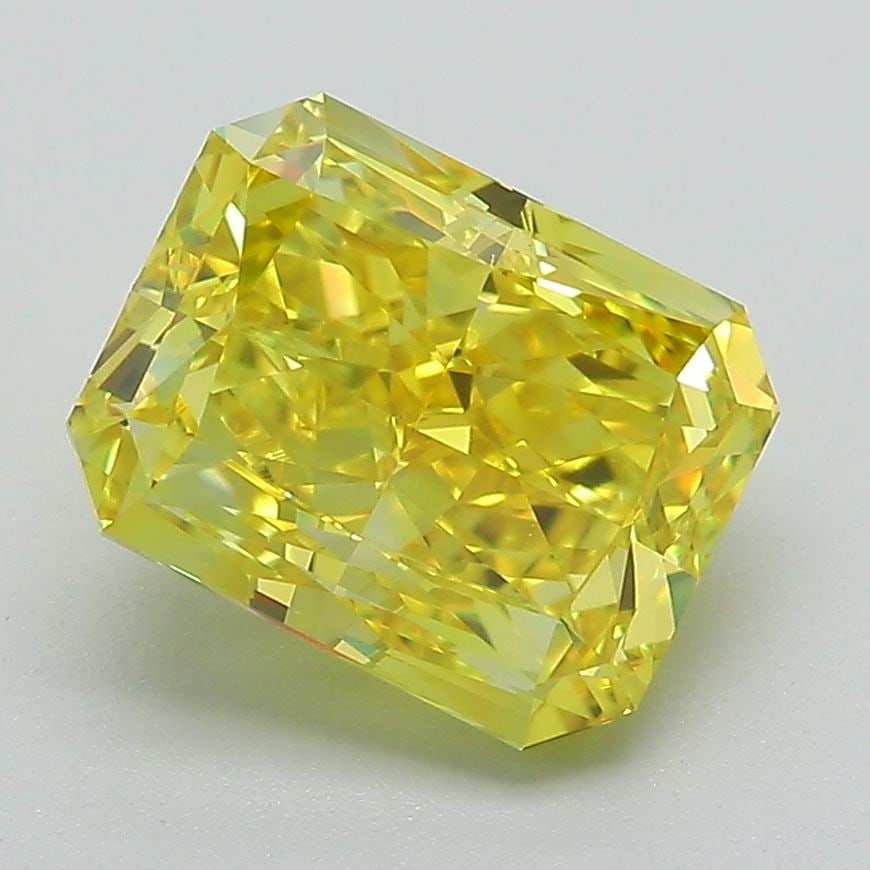 Loose Diamond - RADIANT 3.25ct Fancy Vivid Yellow VS1: Loose Diamond - RADIANT 3.25ct Fancy Vivid Yellow VS1 Source: This is a real non-mined Diamond that has been grown in a lab Shape: RADIANT Carats: 3.25 Color: Fancy Vivid Yellow Certification: IGI Vid