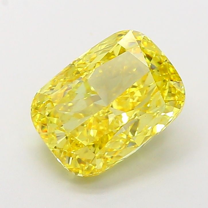 Loose Diamond - CUSHION MODIFIED 5.02ct Fancy Vivid Yellow VS1: Loose Diamond - CUSHION MODIFIED 5.02ct Fancy Vivid Yellow VS1 Source: This is a real non-mined Diamond that has been grown in a lab Shape: CUSHION MODIFIED Carats: 5.02 Color: Fancy Vivid Yellow Cert