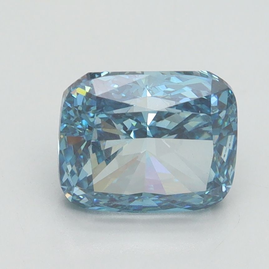 Loose Diamond - CUSHION BRILLIANT 2.06ct Fancy Vivid Blue VS1: Loose Diamond - CUSHION BRILLIANT 2.06ct Fancy Vivid Blue VS1 Source: This is a real non-mined Diamond that has been grown in a lab Shape: CUSHION BRILLIANT Carats: 2.06 Color: Fancy Vivid Blue Certif