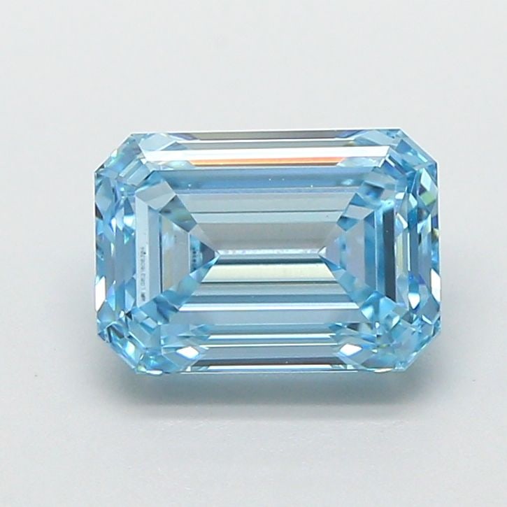 Loose Diamond - EMERALD 2.09ct Fancy Vivid Blue VS1: Loose Diamond - EMERALD 2.09ct Fancy Vivid Blue VS1 Source: This is a real non-mined Diamond that has been grown in a lab Shape: EMERALD Carats: 2.09 Color: Fancy Vivid Blue Certification: IGI Video:
