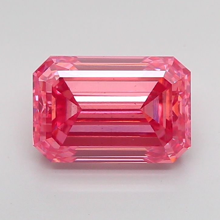 Loose Diamond - EMERALD 2.75ct Fancy Vivid Pink SI1: Loose Diamond - EMERALD 2.75ct Fancy Vivid Pink SI1 Source: This is a real non-mined Diamond that has been grown in a lab Shape: EMERALD Carats: 2.75 Color: Fancy Vivid Pink Certification: IGI Video: