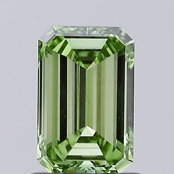 Loose Diamond - EMERALD 0.67ct Fancy Vivid Green VS1: Loose Diamond - EMERALD 0.67ct Fancy Vivid Green VS1 Source: This is a real non-mined Diamond that has been grown in a lab Shape: EMERALD Carats: 0.67 Color: Fancy Vivid Green Certification: NONE Vide