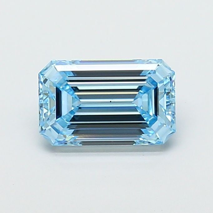 Loose Diamond - EMERALD 2.02ct Fancy Vivid Blue VS1: Loose Diamond - EMERALD 2.02ct Fancy Vivid Blue VS1 Source: This is a real non-mined Diamond that has been grown in a lab Shape: EMERALD Carats: 2.02 Color: Fancy Vivid Blue Certification: IGI Video: