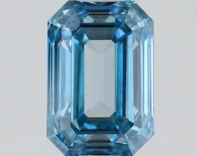 Loose Diamond - EMERALD 0.56ct Fancy Vivid Blue VS1: Loose Diamond - EMERALD 0.56ct Fancy Vivid Blue VS1 Source: This is a real non-mined Diamond that has been grown in a lab Shape: EMERALD Carats: 0.56 Color: Fancy Vivid Blue Certification: IGI Video: