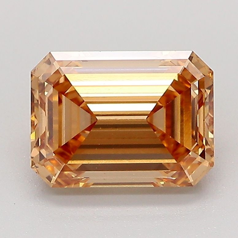 Loose Diamond - EMERALD 2.1ct Fancy Light Yellowish Brown VS1: Loose Diamond - EMERALD 2.1ct Fancy Light Yellowish Brown VS1 Source: This is a real non-mined Diamond that has been grown in a lab Shape: EMERALD Carats: 2.1 Color: Fancy Light Yellowish Brown Certif