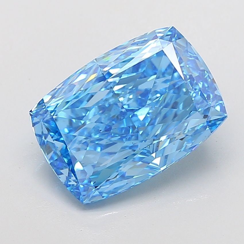 Loose Diamond - CUSHION MODIFIED 8.1ct Fancy Vivid Blue VS1: Loose Diamond - CUSHION MODIFIED 8.1ct Fancy Vivid Blue VS1 Source: This is a real non-mined Diamond that has been grown in a lab Shape: CUSHION MODIFIED Carats: 8.1 Color: Fancy Vivid Blue Certificat